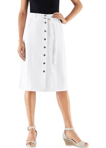 Damska Dž&iacute;ns.sukňa, pleten&yacute; opasok biela veľkosť 24