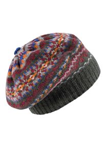Eribé Eribé Fair Isle Schotse muts, bordeaux, in Schurwolle