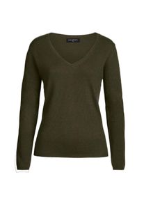 Coltrui of V-hals van kasjmier Junghans 1954, voor dames, V-hals - 36 - groen, in Kaschmir