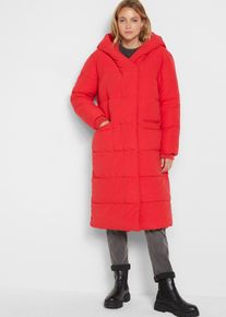 Lange gewatteerde oversized jas met capuchon van gerecycled polyester - rood - maat 50 - bonprix