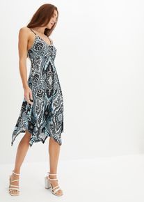 Gedessineerde jurk - blauw - maat 48/50 (XL) - bonprix