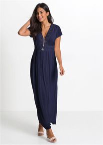 Maxi zomerjurk met kant - blauw - maat 38 - viscose - bonprix