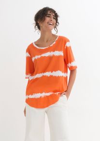 Batik shirt van biologisch katoen halflange mouw - oranje - maat 52/54 (XXL) - 100% katoen - bonprix