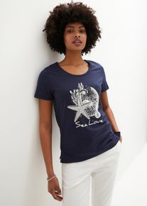 T-shirt Sea Love - blauw - maat 44/46 (L) - 100% katoen - bonprix