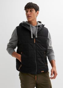 Bodywarmer met capuchon - zwart - maat 46 - 100% katoen - bonprix