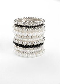 Armbandset Perla - zwart - maat Onesize - bonprix