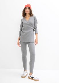 Zwangerschapsshirt met comfortabele legging (2-dlg. set) - grijs - maat 44/46 (L) - met katoen - bonprix
