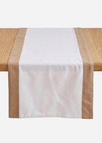 Tafelloper met structuur van biologisch katoen - wit - maat 30x180 cm - 100% katoen - bonprix