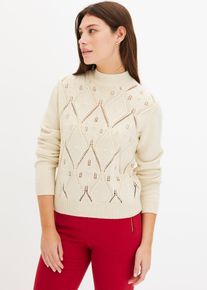 Trui - beige - maat 40/42 (M) - met katoen - bonprix