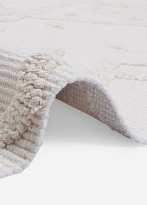 Kelim vloerkleed met structuur - beige - maat 160x230 cm - met katoen - bonprix
