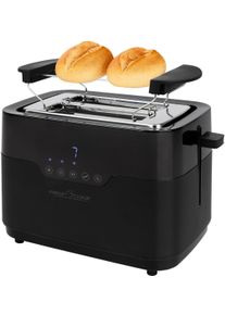 ProfiCook Toaster PC-TA 1244, 2 Scheiben, Sensor Touch-Bedienung, Brötchenaufsatz, schwarz