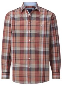 Babista Heren Overhemd 'Delte' bruin / roestrood / wit M