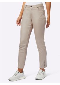 Dames 5-pocketjeans met glanzende coating in metallic ,maat 36, WITT, 98% Katoen, 2% Elastan