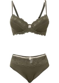 Schalen BH mit Bügel+Panty (2-tlg.Set), grün, Größe 70D (36/38), bonprix