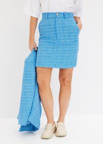 Bouclé-Minirock, blau, Größe 46, bonprix