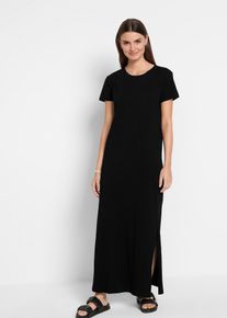 Maxikleid aus reiner Baumwolle, schwarz, Gr&ouml;&szlig;e 36/38 (S), 100% Baumwolle, bonprix