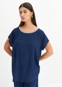 Bluse mit Strasssteinen - blau - Größe 36 - bonprix