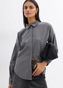Oversize-Bluse zum Wenden aus Viskose-Mix - grau - Größe 40 - Viskose- bonprix