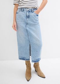 Jeansrock in Midilänge - blau - Größe 52 mit Baumwolle- bonprix