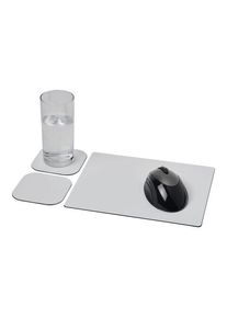 Objet publicitaire : Ensemble de tapis de souris et de dessous de verre Brite-Mat 3 | Noir | Personnalisable avec votre logo