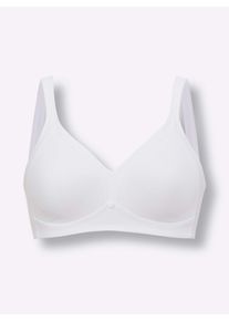 Triumph Damen BH ohne Bügel in weiß ,Größe 95C, Witt, 70% Baumwolle, 25% Elasthan, 5% Polyamid