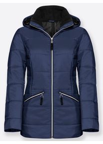 Dames Gewatteerde jas, warm in marine ,maat 38, WITT, 100% Polyester