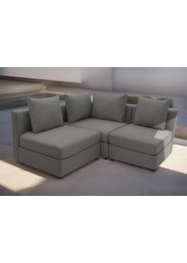 DOMO collection Ecksofa »Solskin, individuell erweiterbar/kombinierbar L-Form«, mit losen Kissen. Rücken- und Seitenteile als Stecksystem.