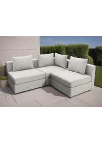 DOMO collection Ecksofa »Solskin, individuell erweiterbar/kombinierbar L-Form«, mit losen Kissen. Rücken- und Seitenteile als Stecksystem.