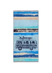 Esposa Strandtuch , Blau, Beige , Textil , Auto , 90x180 cm , Heimtextilien, Badtextilien, Strandtücher