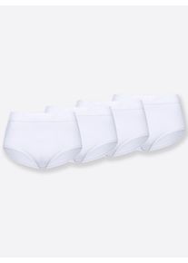 w&auml;schepur Dames Tailleslip met elastisch kant in wit ,maat 38, Witt, 95% Katoen, 5% Elastan