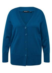 Ulla Popken Dames Gebreid vest blauw M-L