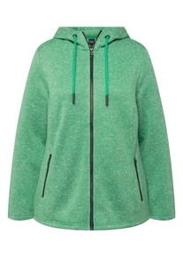 Ulla Popken Sweatjacke Damen grünmeliert Größe 4XL/5XL