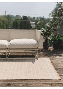 Tapis poil ras fabriqué à partir de matériaux recyclés Rio Marron clair 60x120 cm - Tapis poil court design moderne pour salon