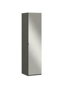 Cantus Kleiderschrank , Graphitfarben , Metall , 7 Fächer , 51.3x213.6x59.3 cm , Made in Germany , Schrankfront mit Spiegel , Schlafzimmer, Komplette Schlafzimmer und Serien, Schlafzimmerserien