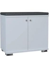 Mid.you Schuhbank , Weiß , Kunststoff , 60x49x33 cm , Garderobe, Schuhaufbewahrung, Schuhregale
