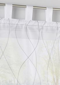 Hissgardin med broderi och &aring;tervunnen polyester - vit - storlek 140x60 cm - bonprix