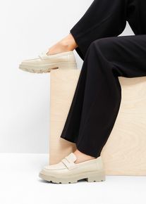 Kraftiga loafers med l&auml;tt sula - beige - storlek 42 - bonprix