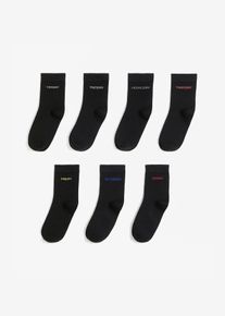 Korta strumpor med ekologisk bomull (7-pack) - svart - storlek 35-38 - bonprix