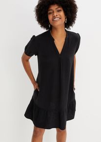 Miniklänning av muslin - svart - storlek 42 - bonprix