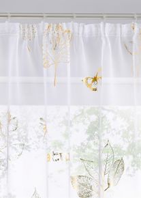 Transparent gardin med glansigt mönster (1-pack) - guld - storlek 225x140 cm - bonprix
