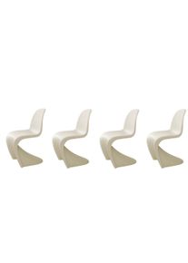 Panton Chair Chaise plastique Beige Vitra VERSION SPECIALE Set de 4 pièces