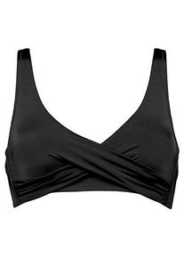 watercult Womens Shimmering Solids Cross-Over Bikini Top Bikinitop Dames (36 - Cup: D |zwart)