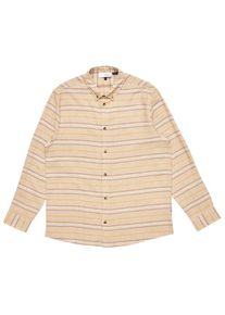 Mazine Striped Linen-Mix Shirt Overhemd Heren (XL |beige)