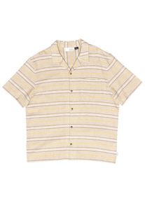 Mazine Striped Linen-Mix Resort Shirt Overhemd Heren (XL |beige)