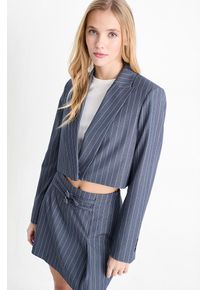 C&A Krótki żakiet-relaxed fit-w prążki, Niebieski, Rozmiar: 40