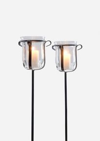 Lot de 2 piquets de jardin avec photophore - noir - taille Onesize - bonprix