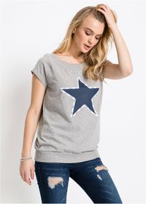 T-shirt à étoile - gris - taille 34/36 (XS) - Viscose - bonprix
