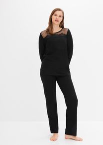 Pyjama avec dentelle - noir - taille 54/56 (XXL) - Viscose - bonprix