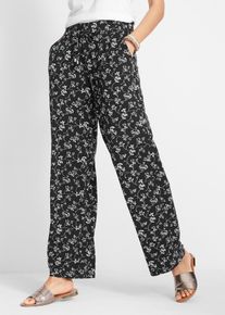 Pantalon palazzo avec tour de taille élastiqué - noir - taille 58/60 (3XL) - Viscose - bonprix