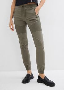 Pantalon esprit motard - vert - taille 44 avec coton - bonprix